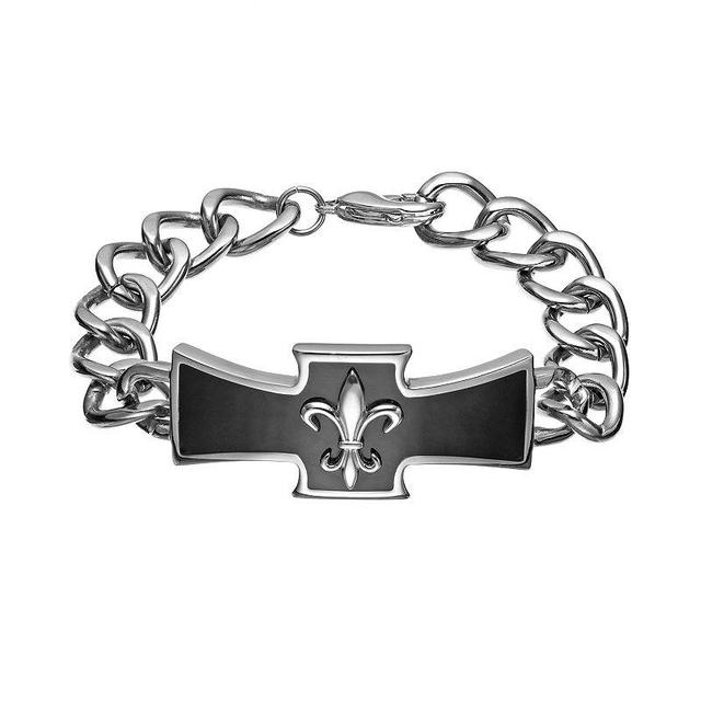 Titanium Cross Link Bracelet - Men, Mens Black Product Image