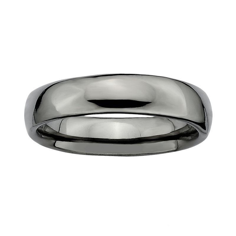 Stacks & Stones Ruthenium-Plated Sterling Silver Stack Ring, Womens Black Product Image