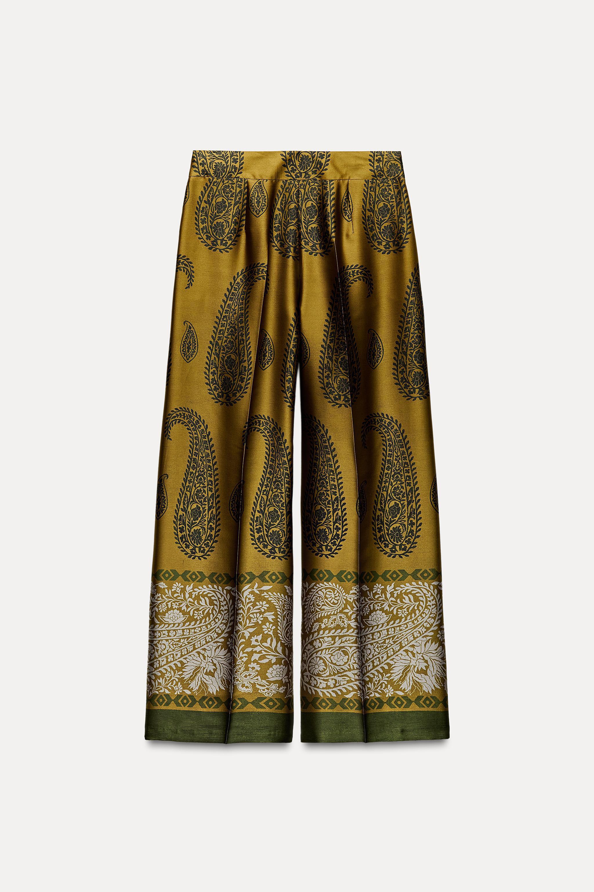 SATIN EFFECT PRINTED PANTS Product Image