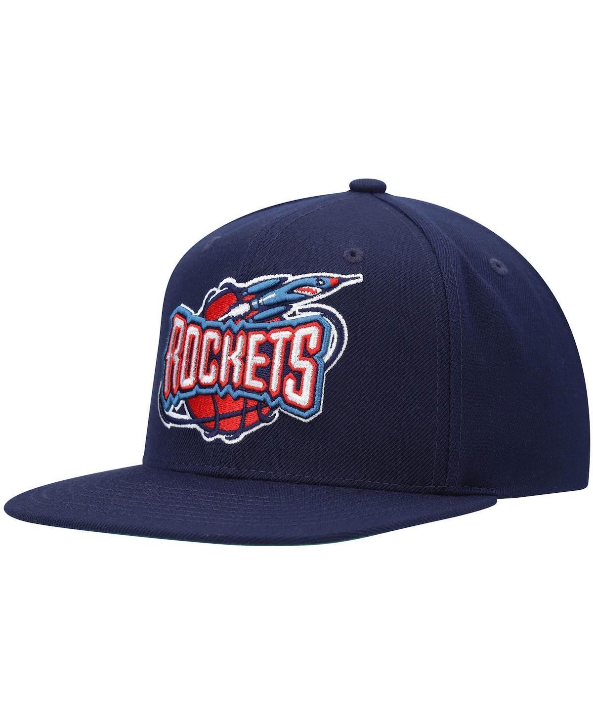 Mens Mitchell & Ness Houston Rockets Hardwood Classics Team Ground 2.0 Snapback Hat, Blue Product Image