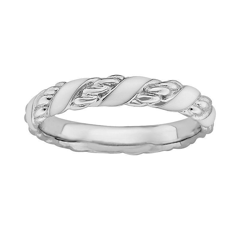 Stacks & Stones Sterling Silver Stack Ring, Womens White Product Image