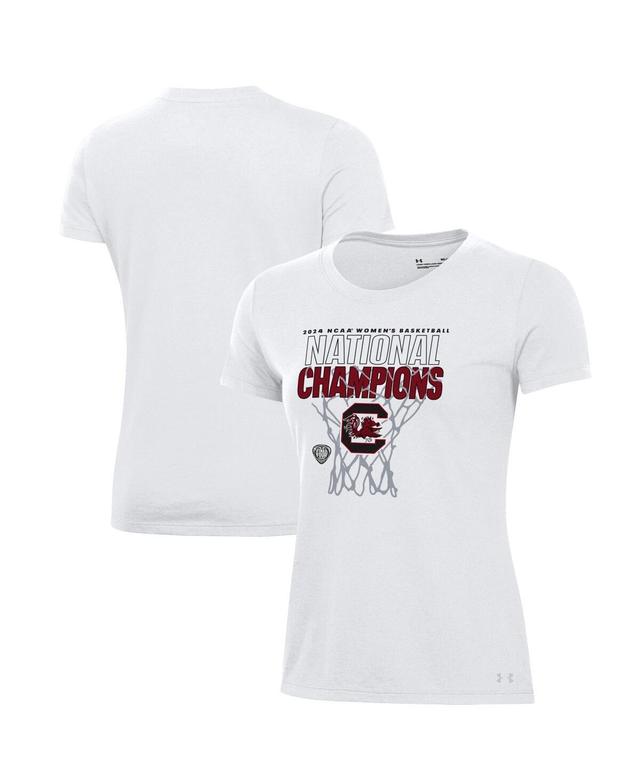 Under Armour Womens White South Carolina Gamecocks 2024 Ncaa Womens Basketball National Champions Locker Room T-Shirt Product Image