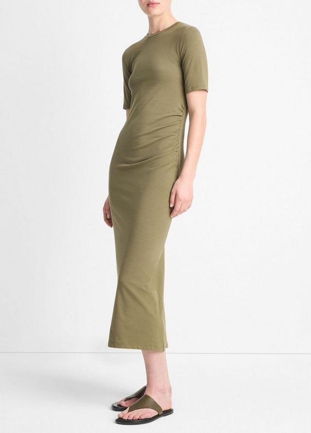 Pima Cotton-Blend Side-Drape Dress Product Image