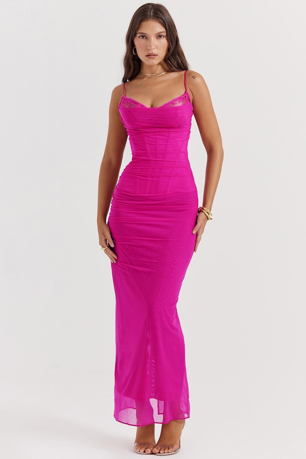 Nalini Fuchsia Maxi Dress - SALE Product Image