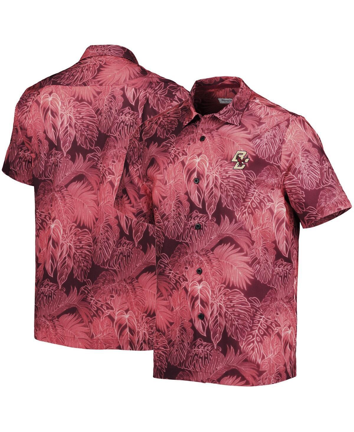 Tommy Bahama Mens Maroon Boston College Eagles Bahama Coast Luminescent Frond Camp IslandZone Button-Up Shirt Product Image