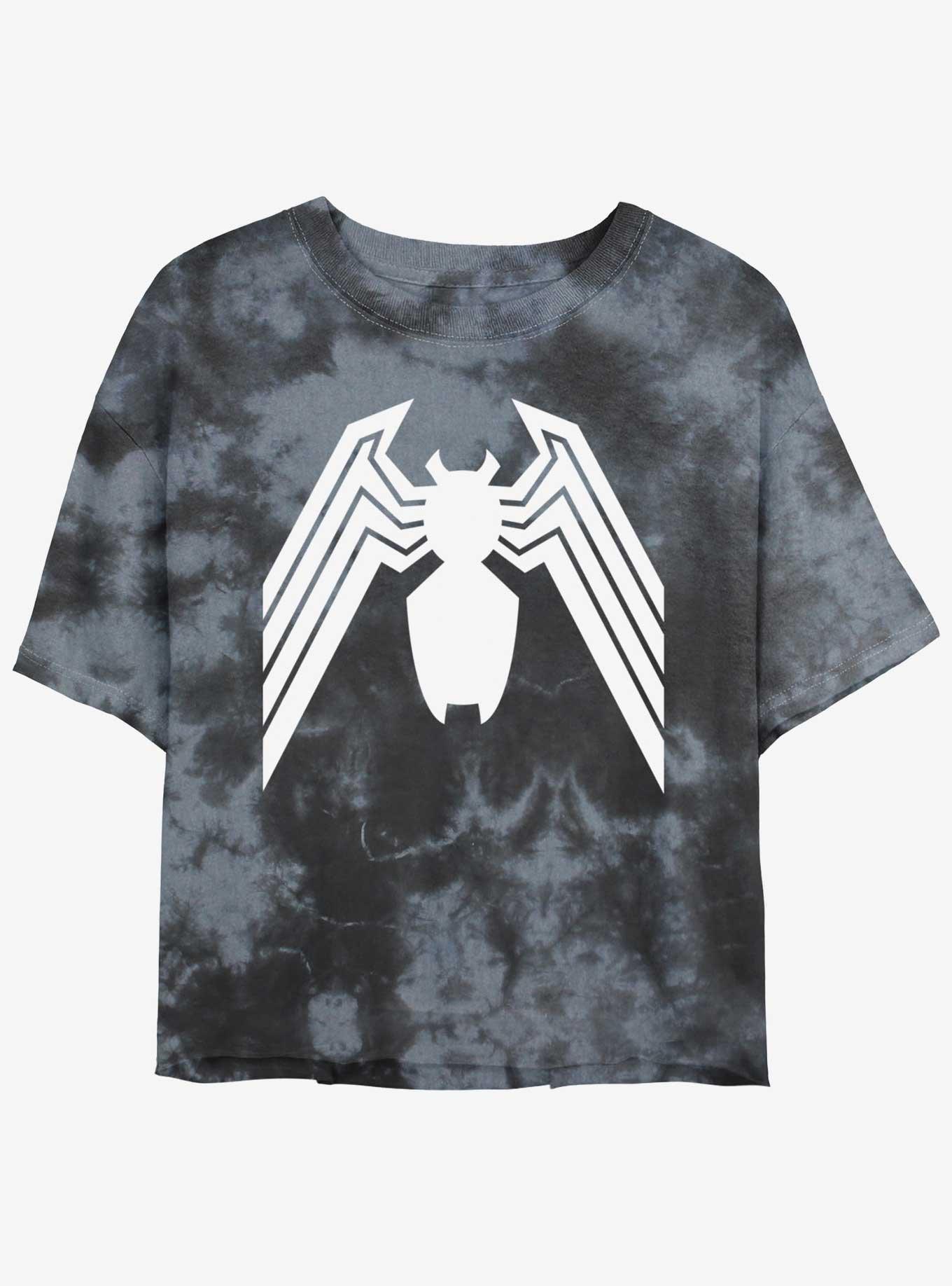 Marvel Spider-Man Venom Icon Girls Tie-Dye Crop T-Shirt Product Image