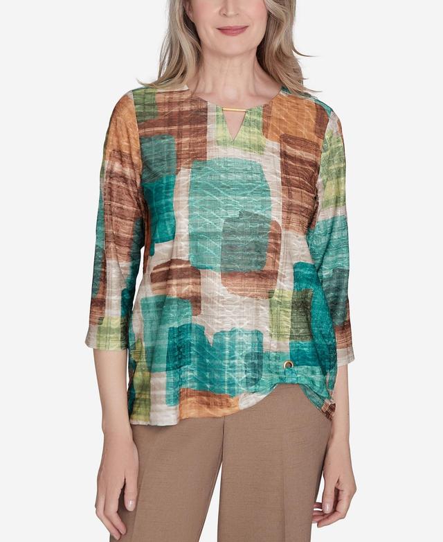 Womens Alfred Dunner Color Blocking Textured Top Product Image