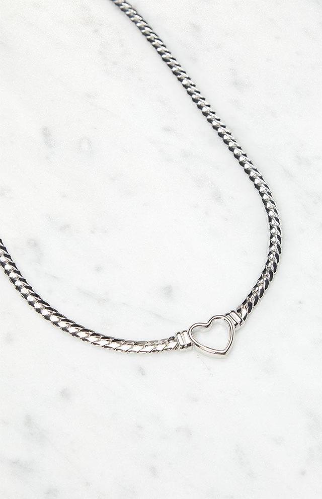 LA Hearts Womens Heart Chain Necklace - Silver Product Image