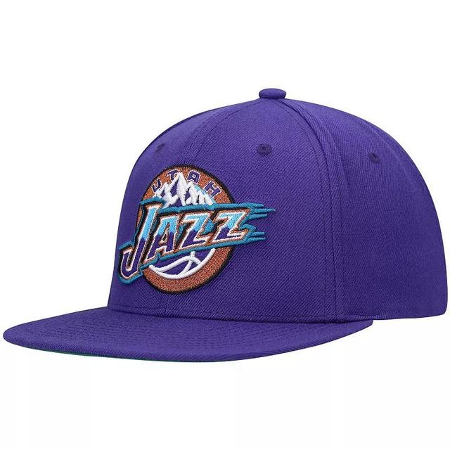 Mens Mitchell & Ness Purple Utah Jazz Hardwood Classics Team Ground 2.0 Snapback Hat Product Image