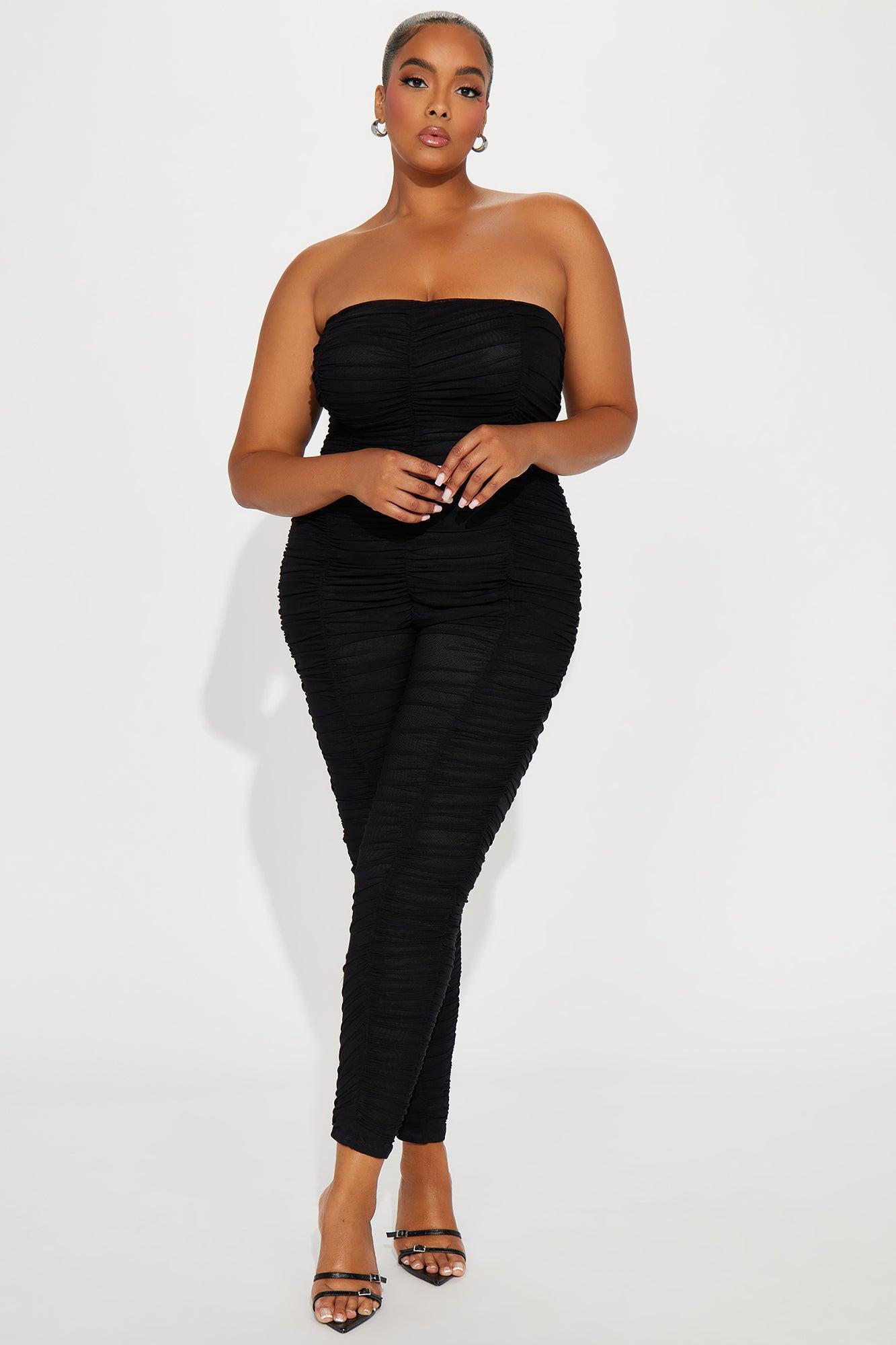 What It Is Mesh Jumpsuit - Black Product Image