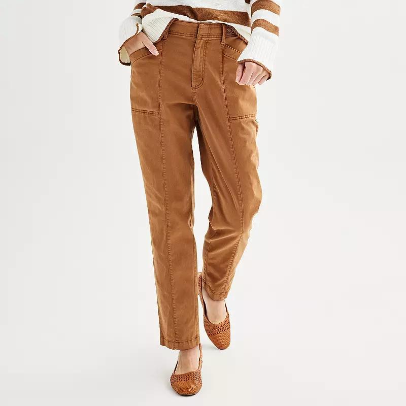 Petite Sonoma Goods For Life Twill Utility Pants, Womens Product Image