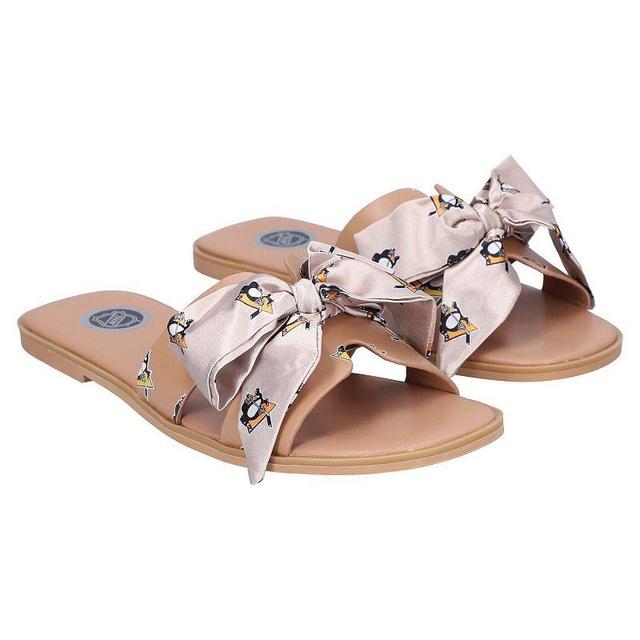 Womens Cuce Tan Pittsburgh Penguins Bow Sandals Product Image