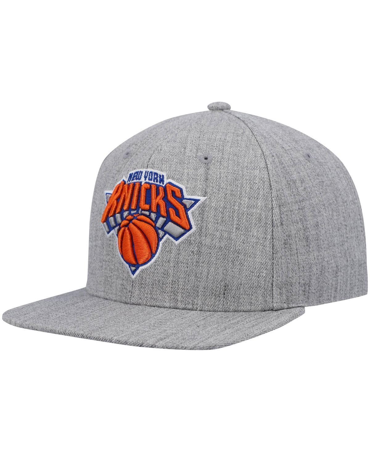 Mens Mitchell & Ness Heathered Gray New York Knicks 2.0 Snapback Hat Product Image