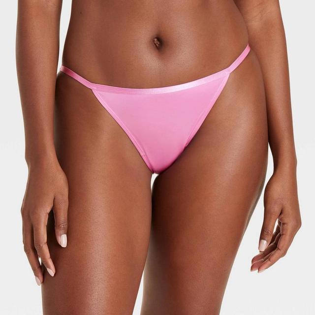 Women's Satin Cheeky Underwear - Auden™ Pink Dahlia S Product Image