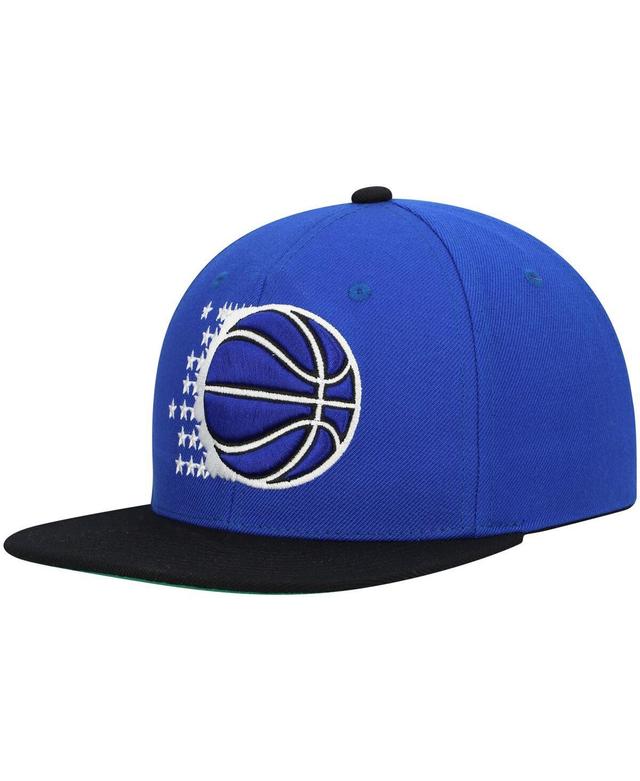 Mens Mitchell & Ness Blue/Black Orlando Magic Hardwood Classics Team Two-Tone 2.0 Snapback Hat Product Image