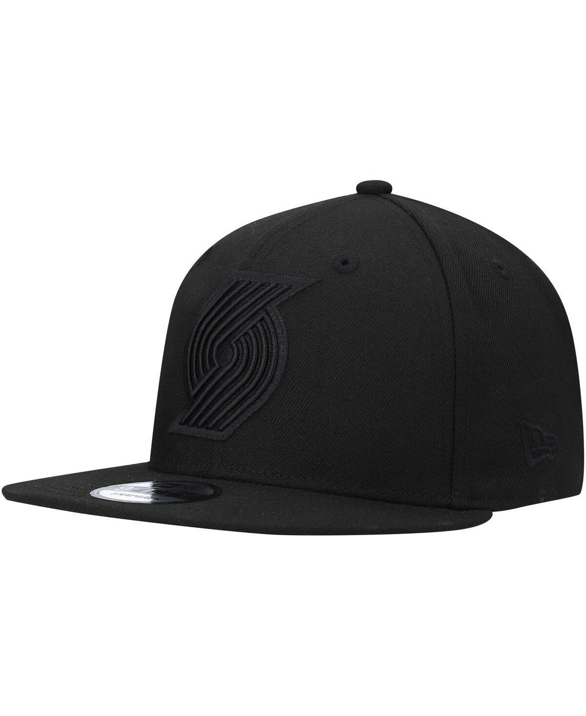 Mens New Era Portland Trail Blazers Black 9FIFTY Snapback Hat Product Image