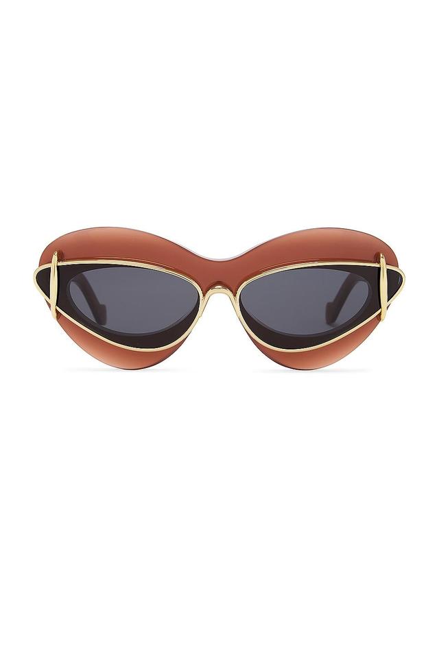 Double Frame Mixed-Media Cat-Eye Sunglasses Product Image