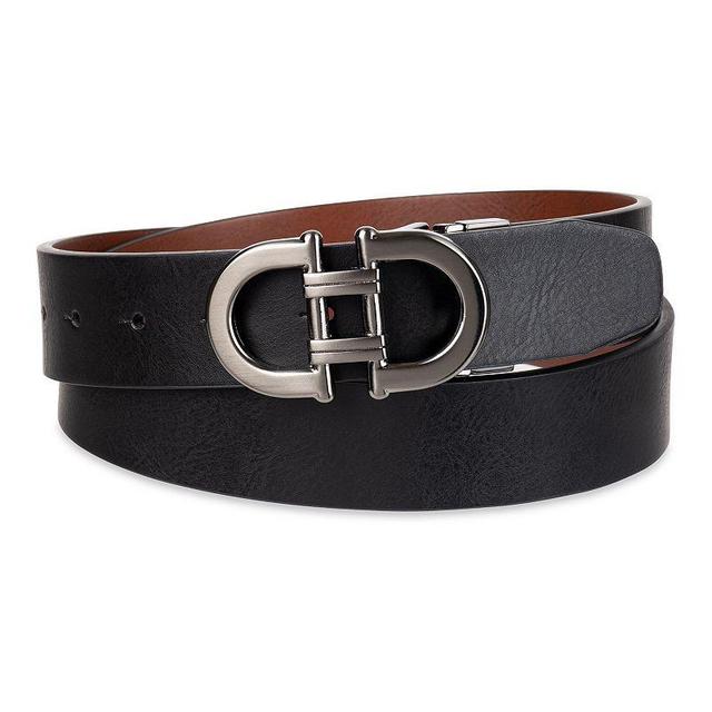 Mens Sonoma Goods For Life Two-In-One Reversible Double Ended Equestrian Buckle Dress Belt Black Red Product Image