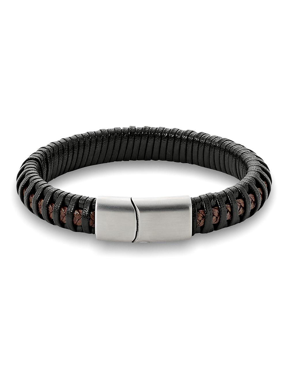 Leather Bracelet - Black/brown Product Image