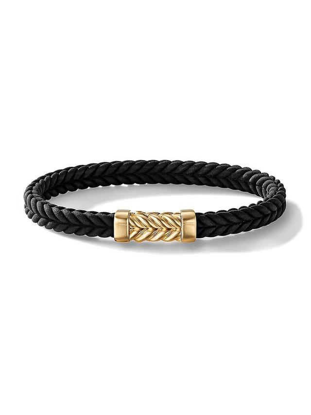 Mens Chevron Bracelet in Black Rubber Product Image