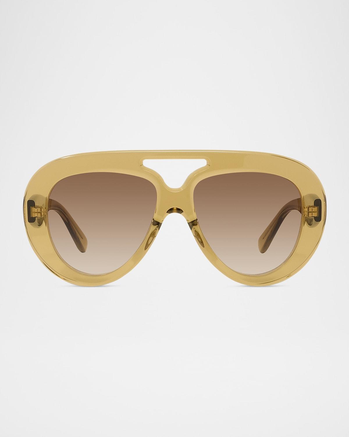 Mens Curvy 55MM Pilot Sunglasses Product Image