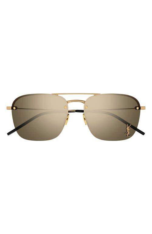 Saint Laurent Monogram Pin Navigator Sunglasses, 59mm Product Image