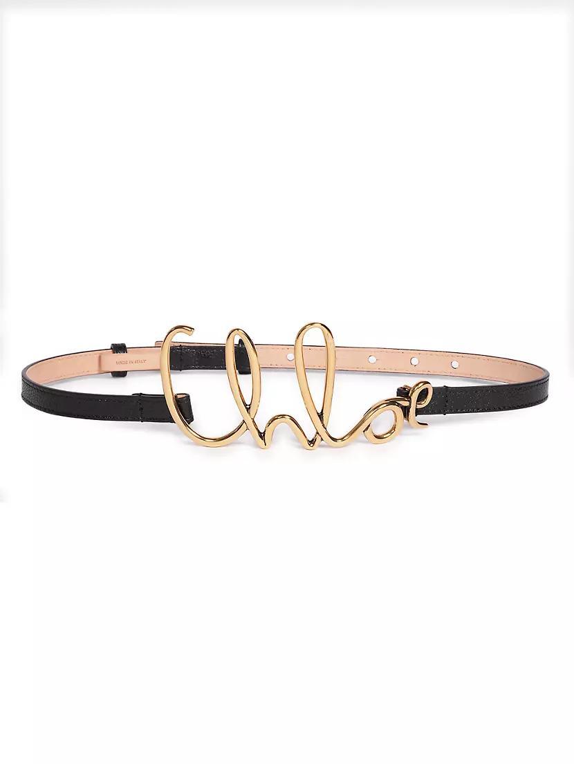 Cursive Logo Leather Belt Product Image