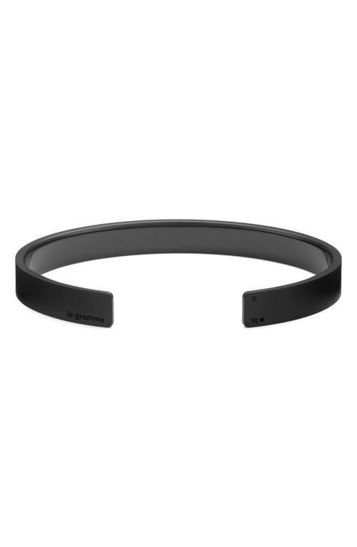 le gramme Mens 9G Brushed Titanium Ribbon Cuff Bracelet Product Image