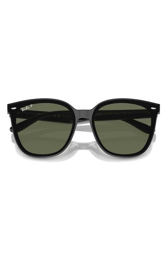 RAY BAN 66mm Polarized Oversize Irregular Sunglasses In Black Product Image