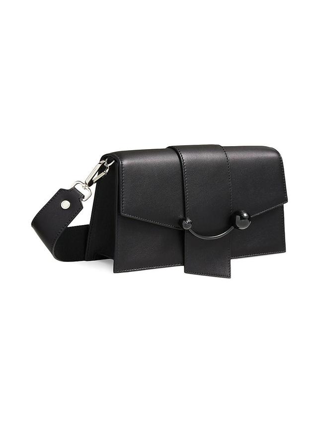 Womens Mini Crescent Leather Crossbody Bag Product Image