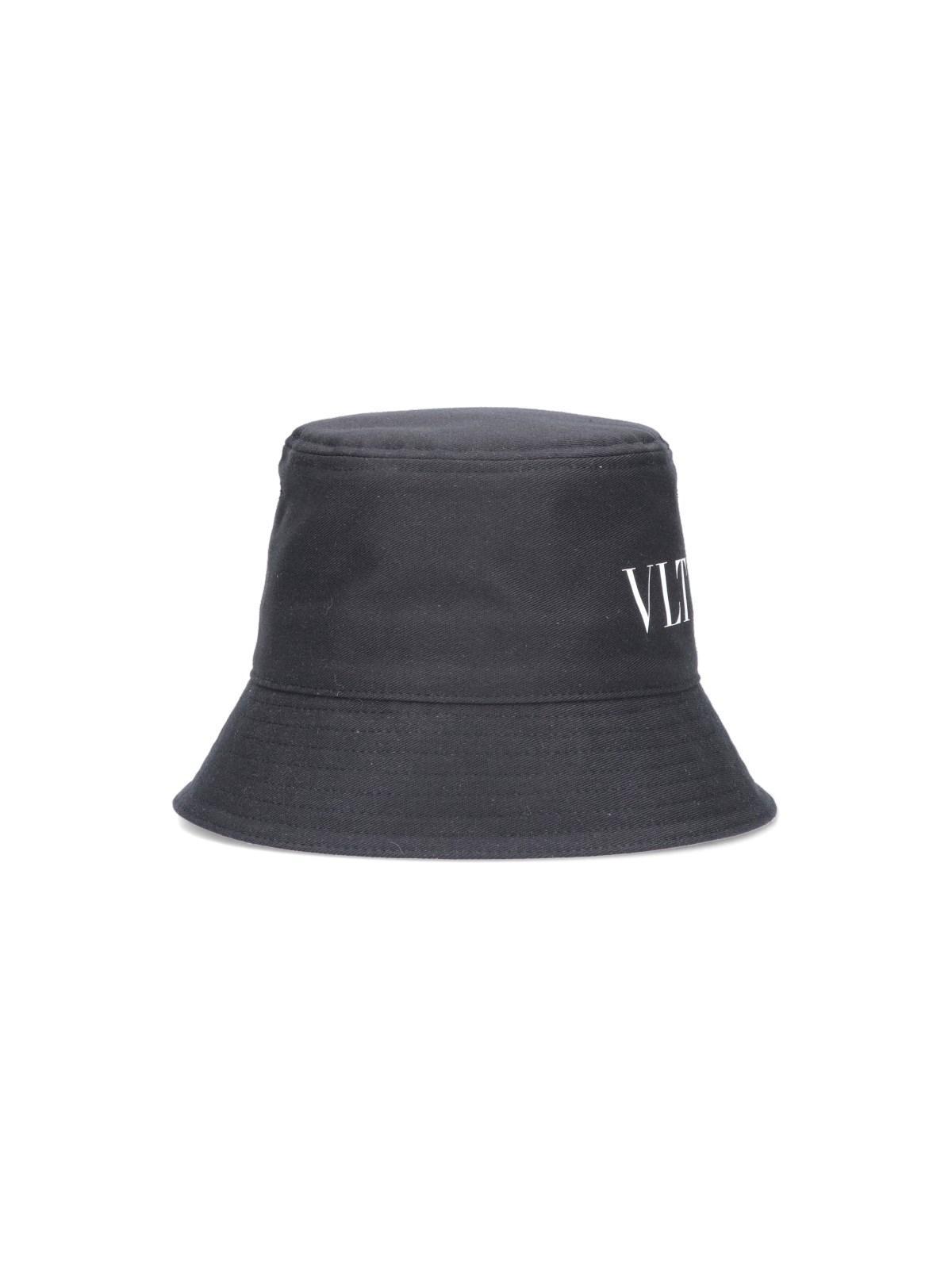 VALENTINO GARAVANI Valentino Vltn Logo Printed Bucket Hat In Black   Product Image