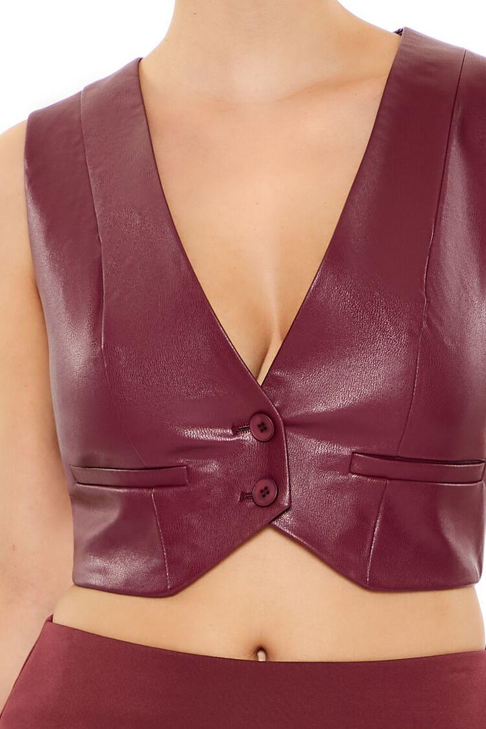 Faux Leather Cropped Vest | Forever 21 Product Image