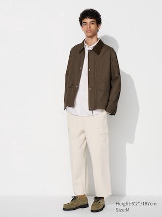 Mens Washed Jersey Cargo Pants Off White XL UNIQLO US Product Image