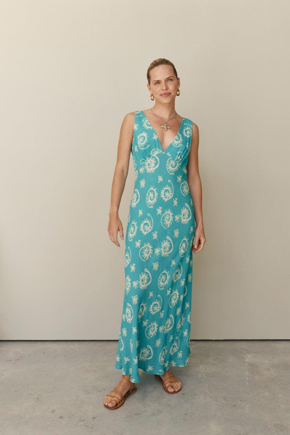 Monette Bias Cut Maxi Dress Grandiflora Product Image