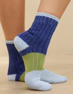 Aerie Colorblock Marled Crew Socks Product Image