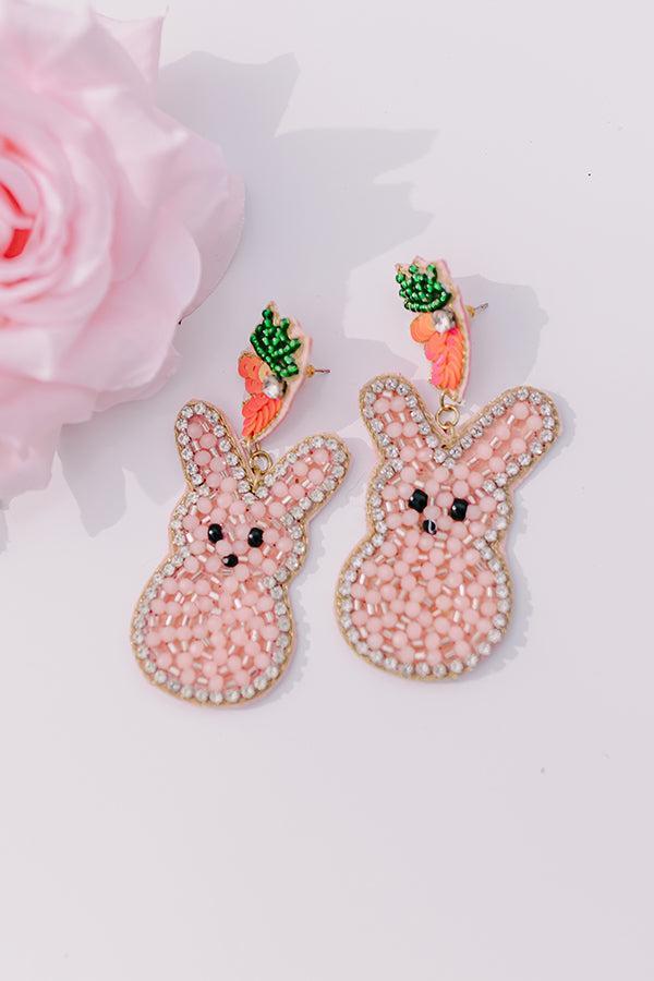 Love Everybunny Beaded Earrings In Pink Product Image