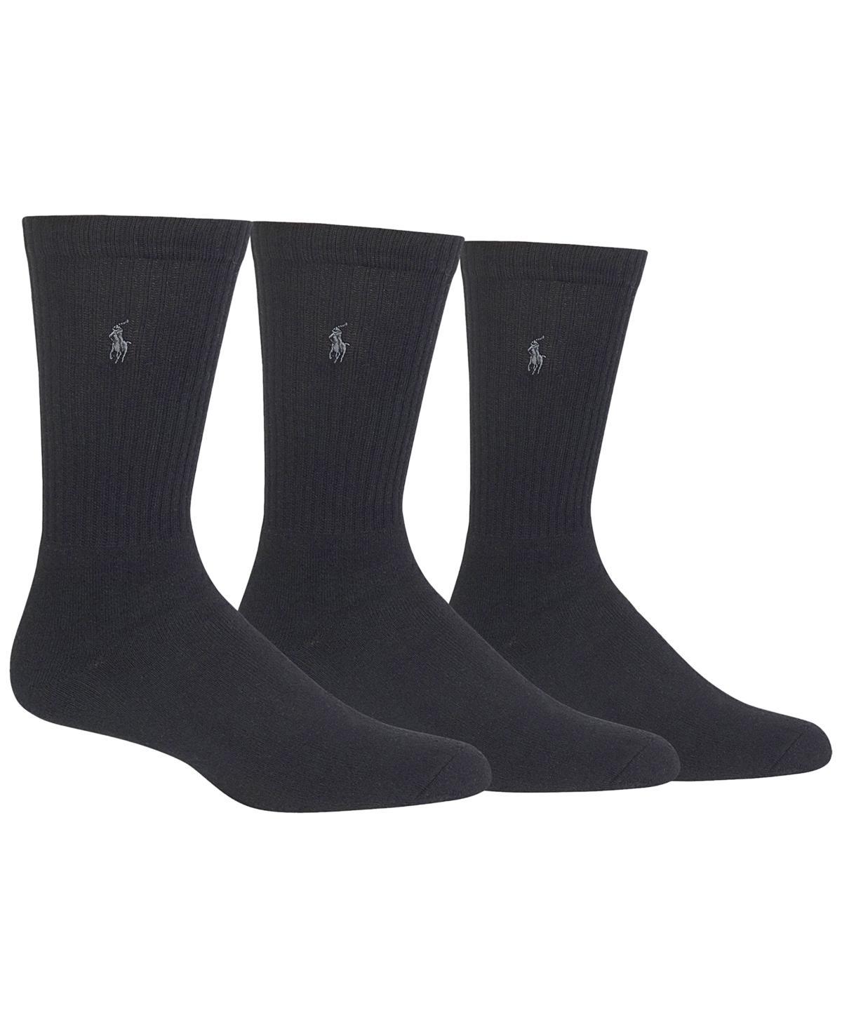 Polo Ralph Lauren 3 Pack Ribbed Cushion Foot Crew Mens Socks Product Image