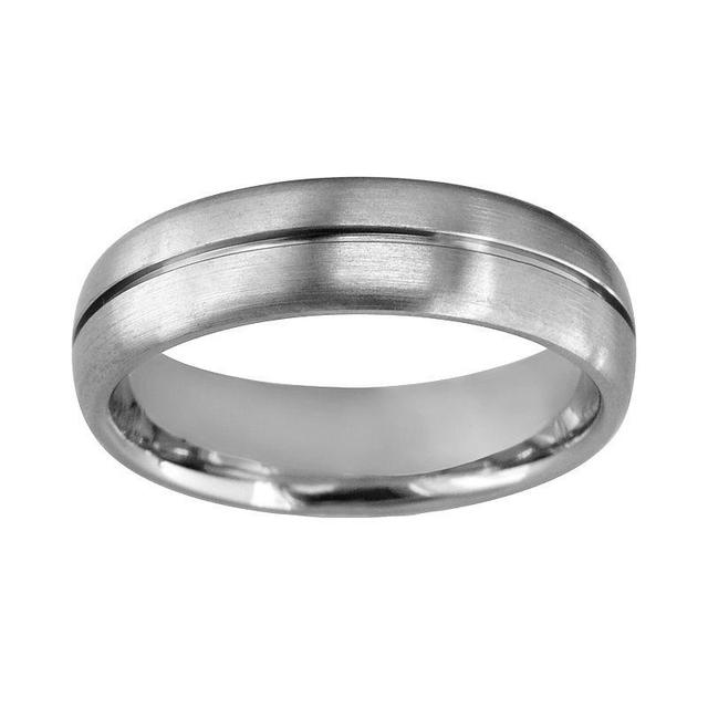 Boston Bay Diamonds Titanium Center Groove Wedding Band - Men, Mens Grey Product Image