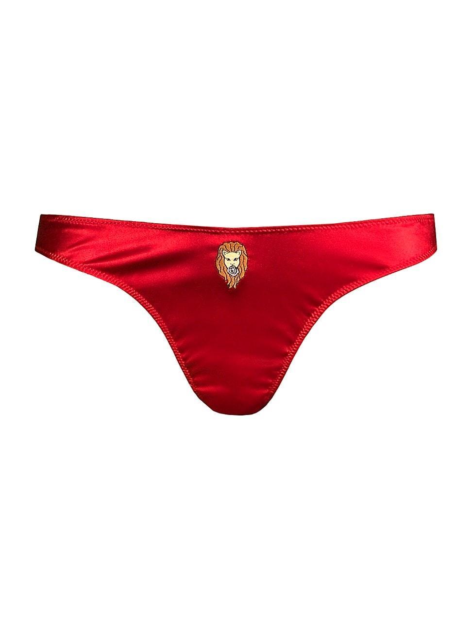 Womens Zodiac Embroidery Thong Product Image