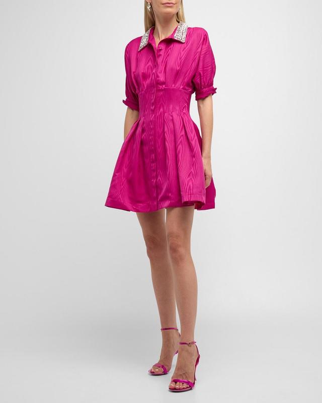 Cynthia Pleated Crystal Mini Dress Product Image