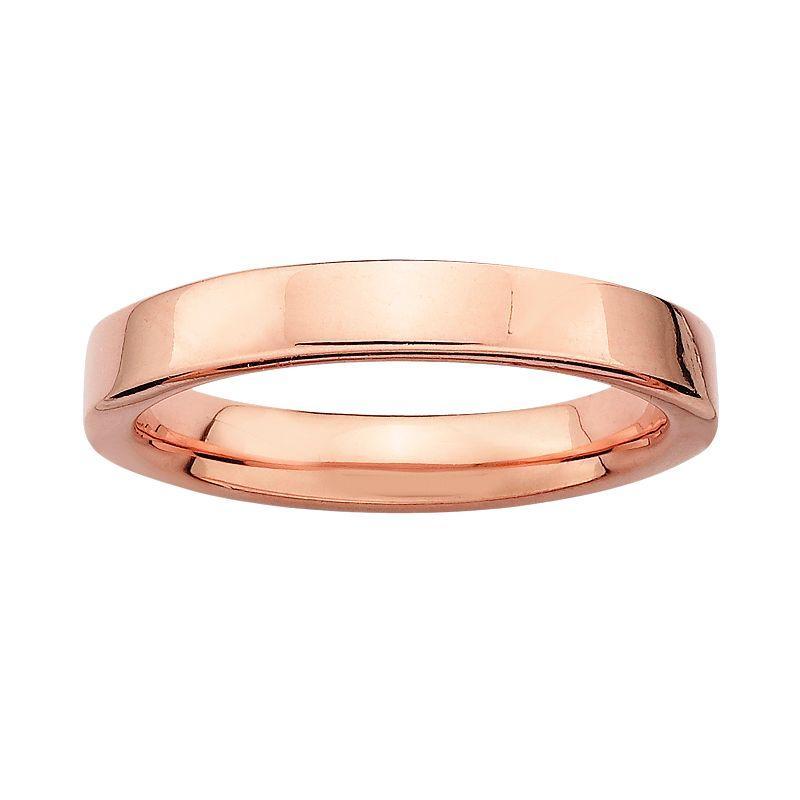 Stacks & Stones 18k Rose Gold Over Silver Stack Ring, Womens, Pink Product Image