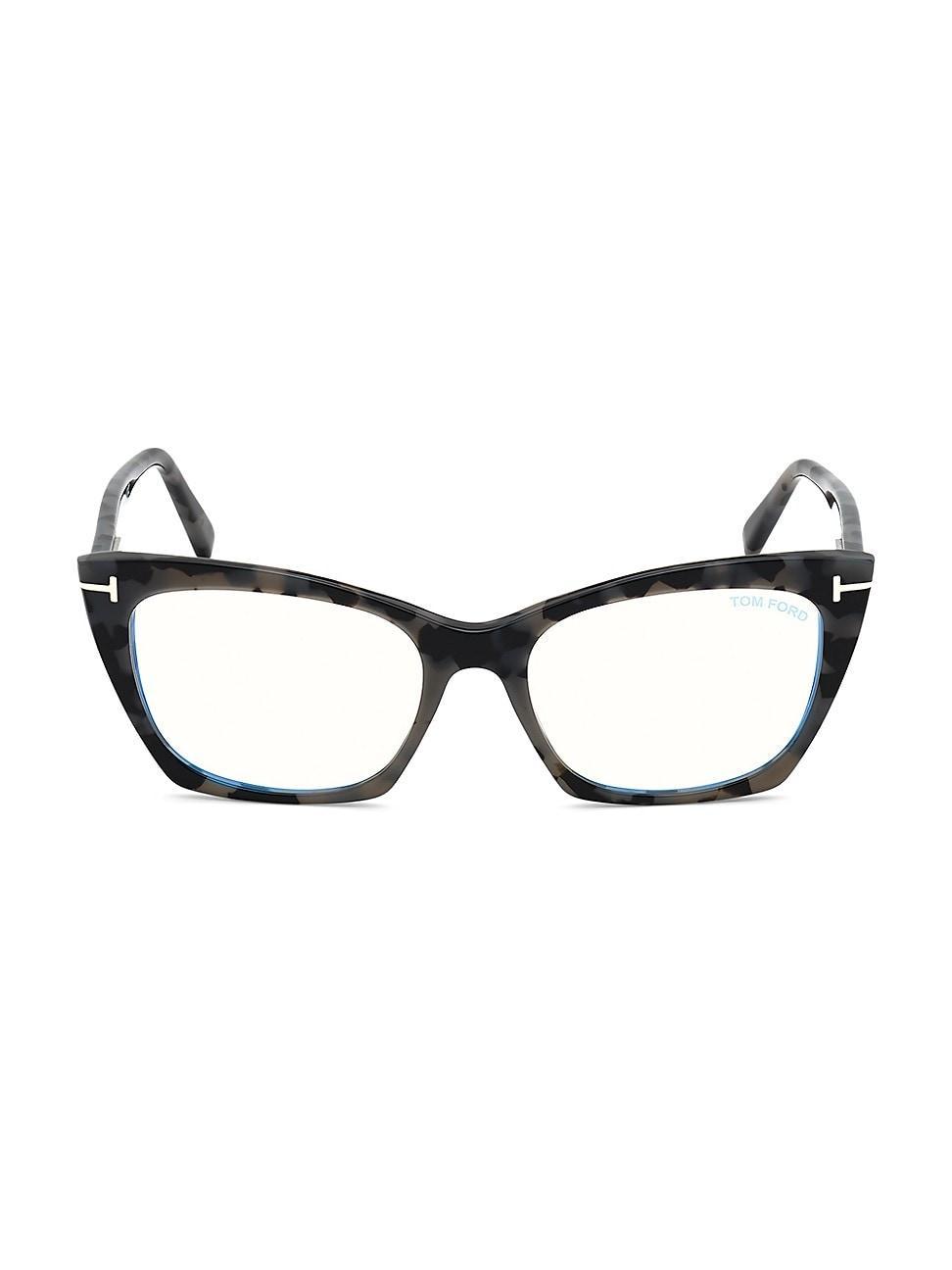 Womens 54MM Cat Eye Blue Filter Eyeglasses Product Image