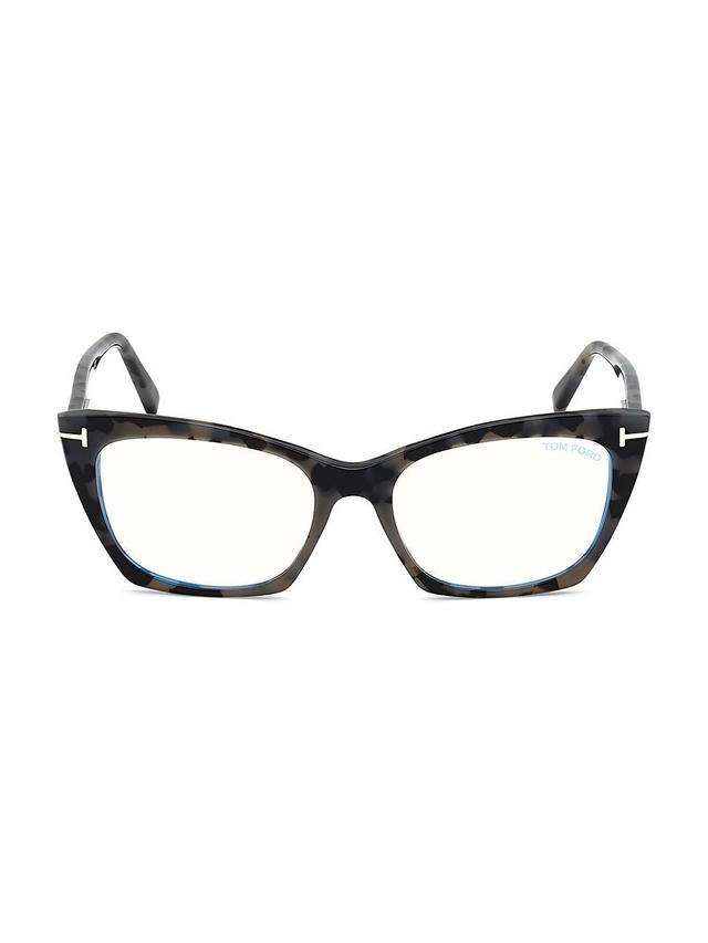 Womens 54MM Cat Eye Blue Filter Eyeglasses Product Image