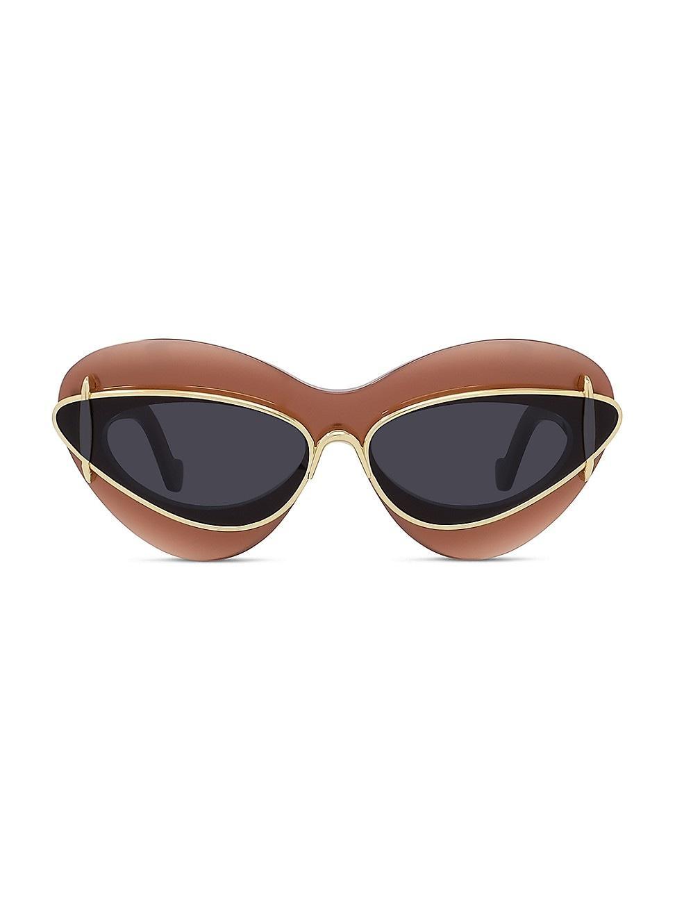 Double Frame Mixed-Media Cat-Eye Sunglasses Product Image