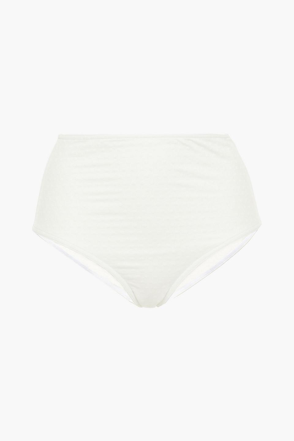 Separates Sculpt Swiss-dot High-rise Bikini Briefs In Ivory Product Image