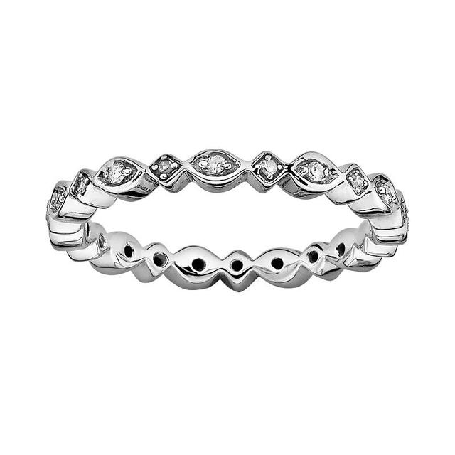 Stacks & Stones Sterling Silver Diamond Accent Eternity Stack Ring, Womens Grey Product Image