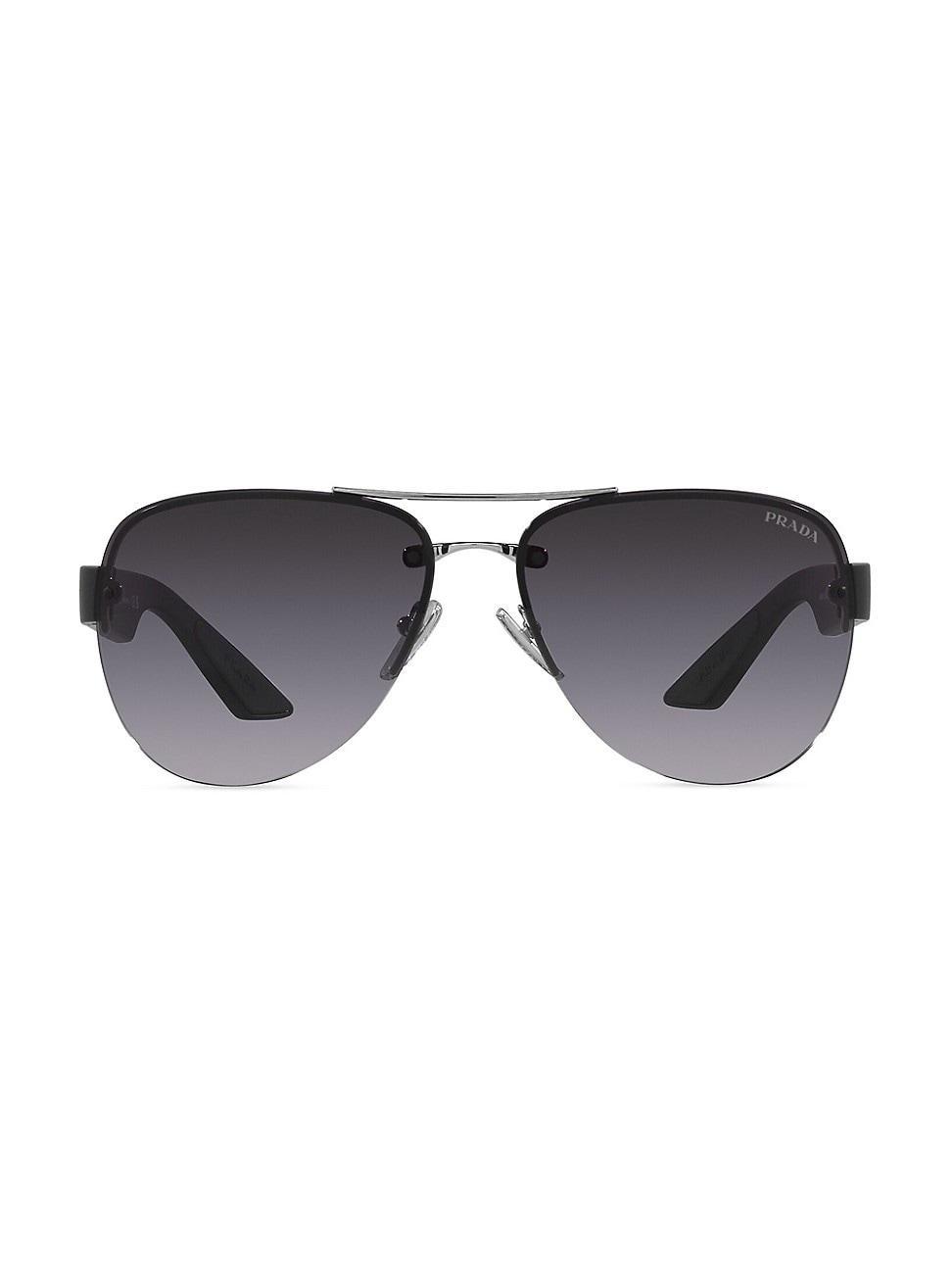 Mens 64MM Aviator Polarized Sunglasses Product Image