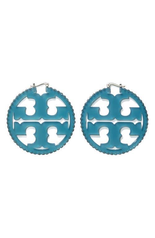 Tory Burch Miller Crystal Resin Hoop Earrings Product Image