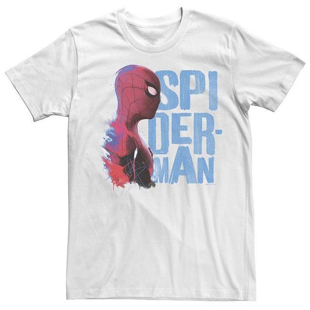 Mens Marvel Spider-Man Far From Home Side Profile Logo Stack Graphic Tee Product Image