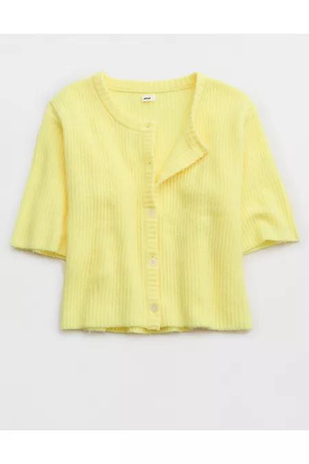 Aerie Unreal Short Sleeve Cardigan Women's Product Image